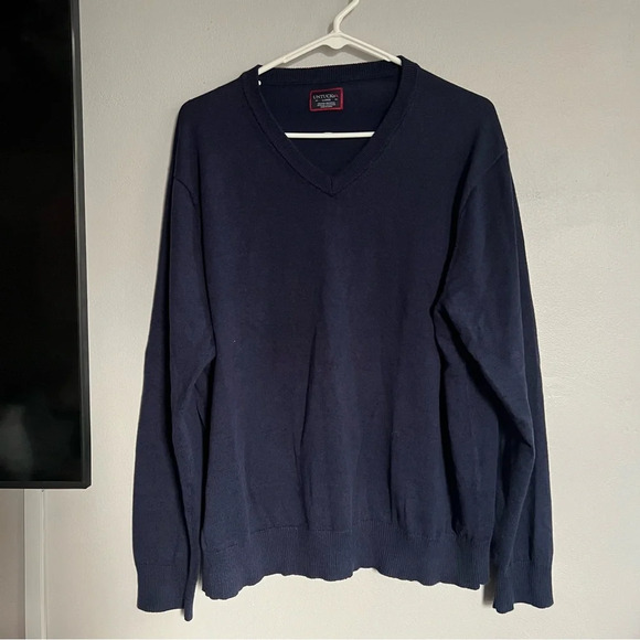Untuckit Dreyer Vneck Sweater Navy Blue L